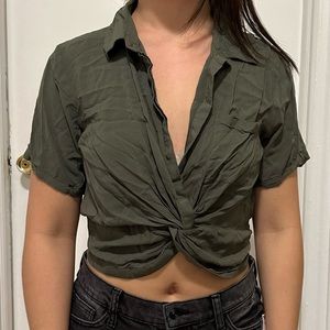 Cropped Button Up Shirt